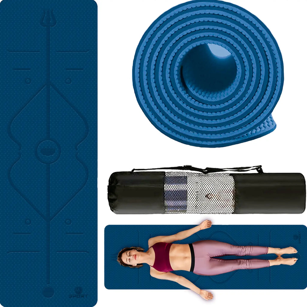 Tapete de yoga MJ Sport azul de TPE 6mm antiderrapante — imagen 6