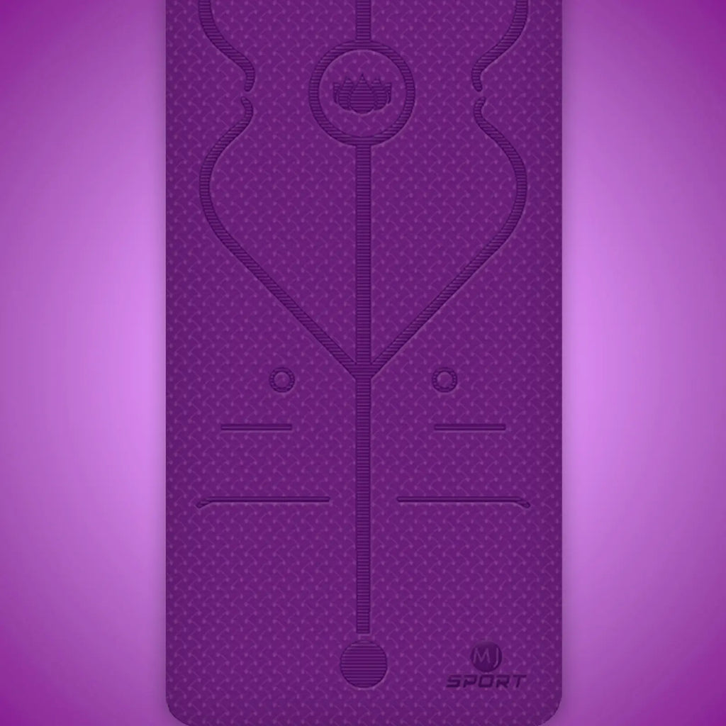 Tapete de yoga MJ Sport morado de TPE 6mm antiderrapante — imagen 2
