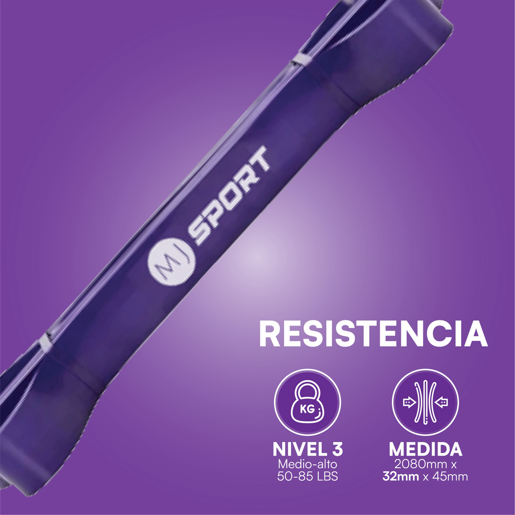 Liga de resistencia MJ Sport morada nivel 3 — imagen 2