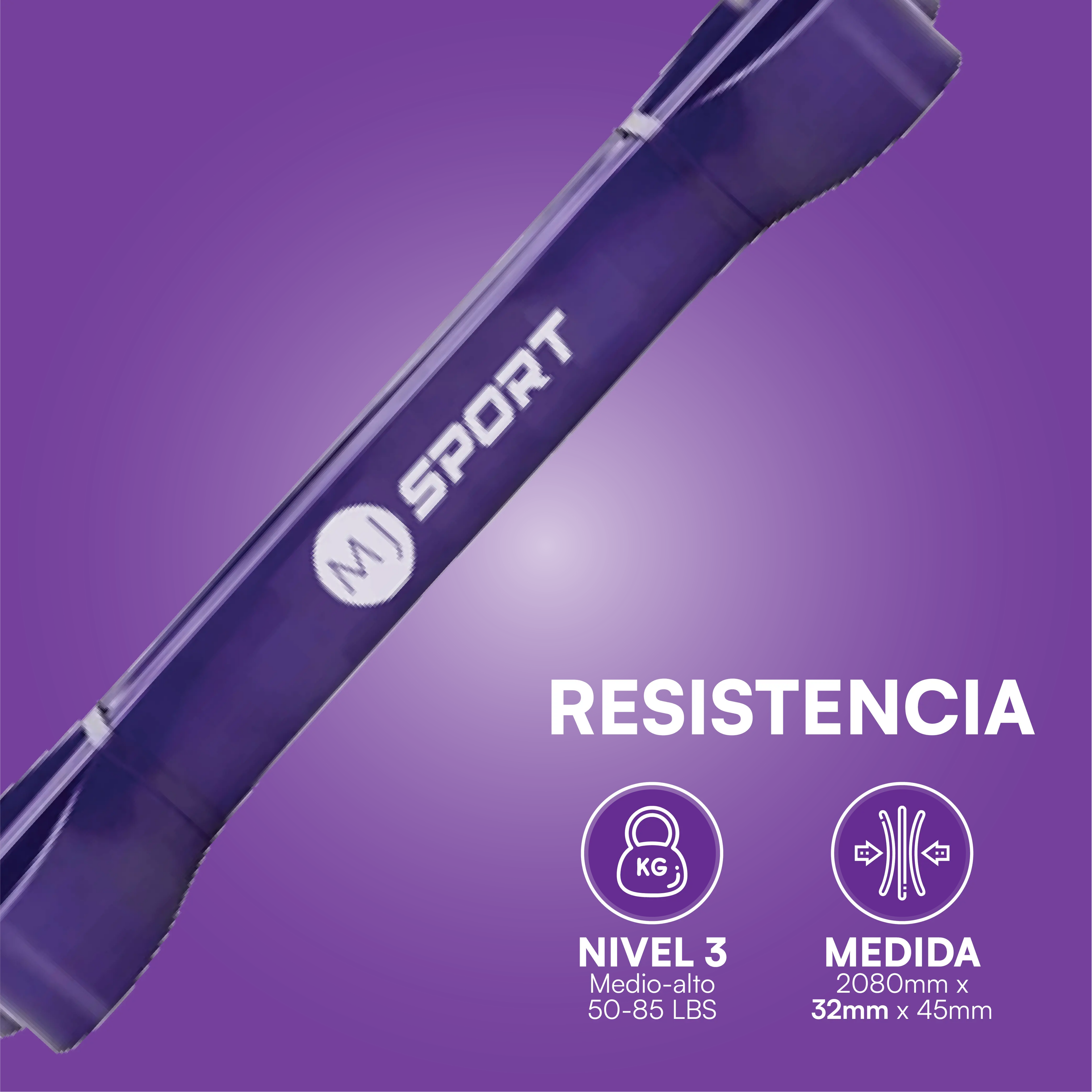 Liga de resistencia MJ Sport morada nivel 3 — imagen 2