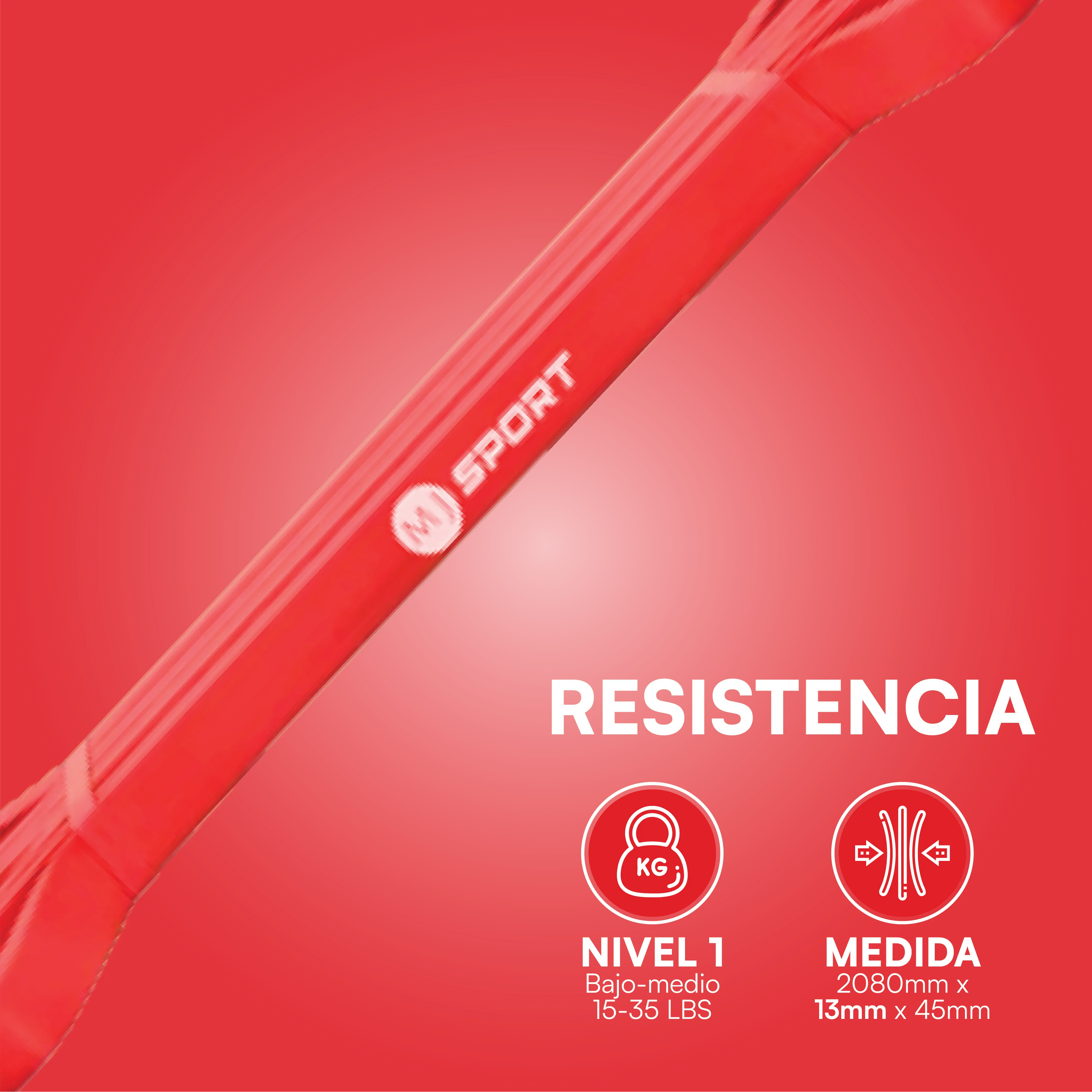 Liga de resistencia MJ Sport roja nivel 1 — imagen 2