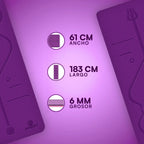 Tapete de yoga MJ Sport morado de TPE 6mm antiderrapante — imagen 3