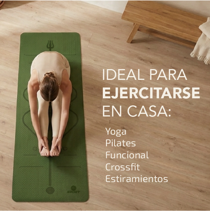 Tapete Verde Premium Yoga &amp; Entrenamiento